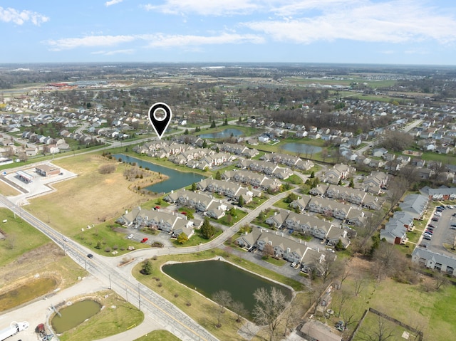 3006 Wildcat Ln, Indianapolis, IN 46203 - aerial view featuring a water view and a residential view