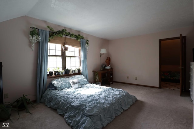 9903 E Raymond St, Indianapolis, IN 46239 - carpeted bedroom with baseboards and vaulted ceiling