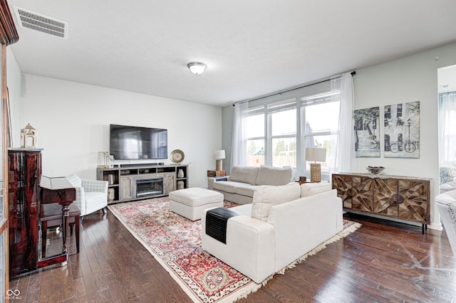14584 Hinton Dr, Fishers, IN 46037 - living area with dark wood-style flooring