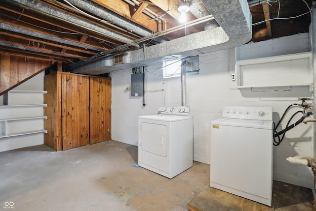 4730 Rookwood Ave, Indianapolis, IN 46208 - clothes washing area featuring laundry area, independent washer and dryer, and electric panel