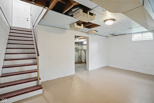 4730 Rookwood Ave, Indianapolis, IN 46208 - below grade area with concrete block wall and stairway