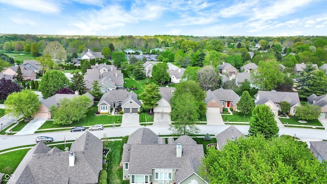 bird's eye view with a residential view