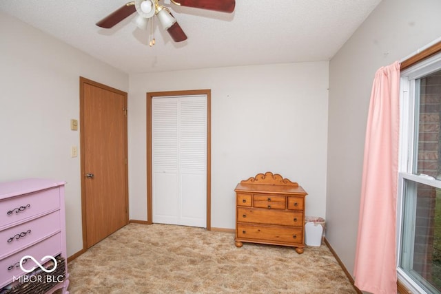 5340 N State Highway 7, North Vernon, IN 47265 - bedroom with a closet, light carpet, and ceiling fan