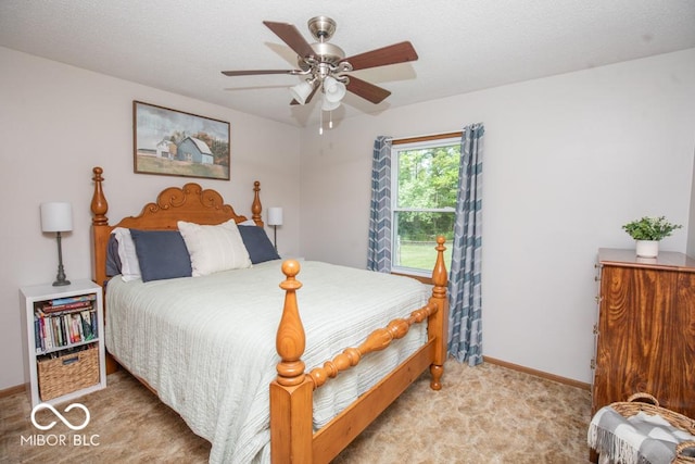5340 N State Highway 7, North Vernon, IN 47265 - bedroom featuring light carpet, baseboards, and ceiling fan
