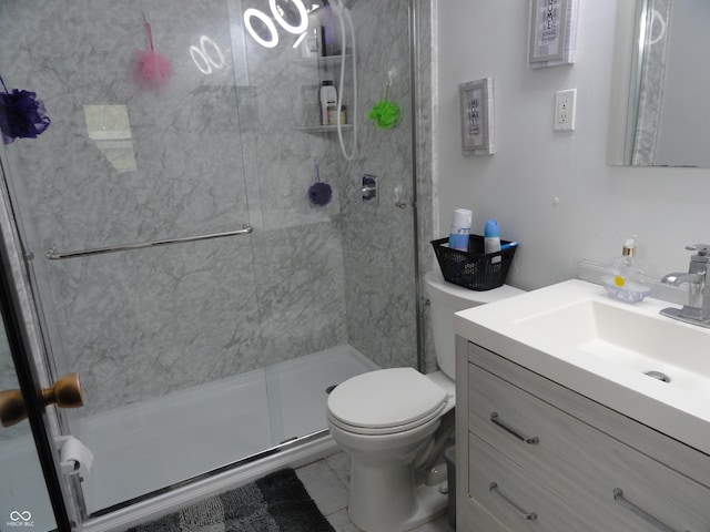 3426 Ireland Dr, Indianapolis, IN 46235 - full bath featuring vanity, toilet, and a stall shower