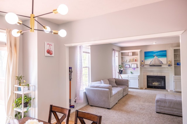 9718 Jupiter Pass, Carmel, IN 46032 - living area with carpet floors and a tiled fireplace