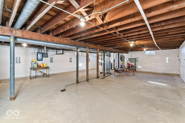 3200 Raible Ave, Anderson, IN 46011 - unfinished below grade area with electric panel and heating unit