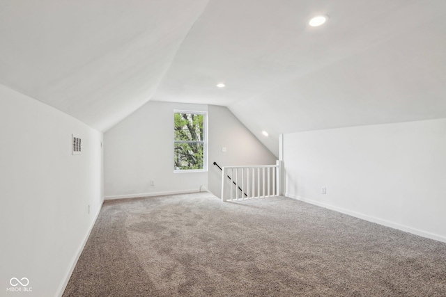 202 Mckim Ave, Indianapolis, IN 46201 - additional living space featuring lofted ceiling, carpet flooring, visible vents, and recessed lighting