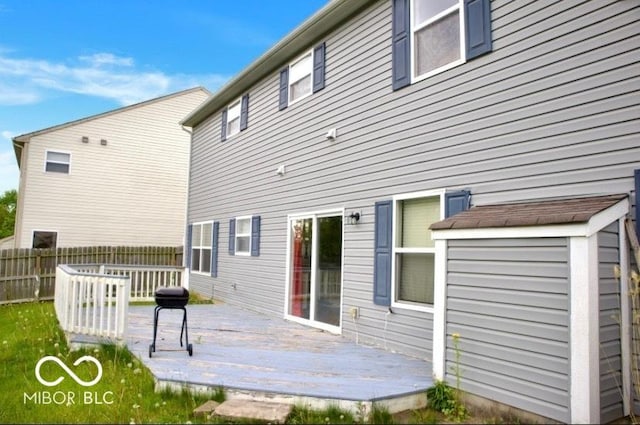 1831 Brook Crossing Way, Indianapolis, IN 46229 - back of house with fence and a wooden deck