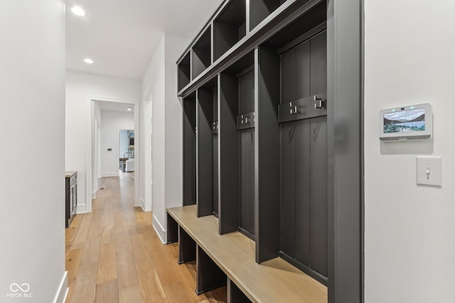 11064 Hamilton Run, Zionsville, IN 46077 - mudroom with light wood-style floors, recessed lighting, and baseboards