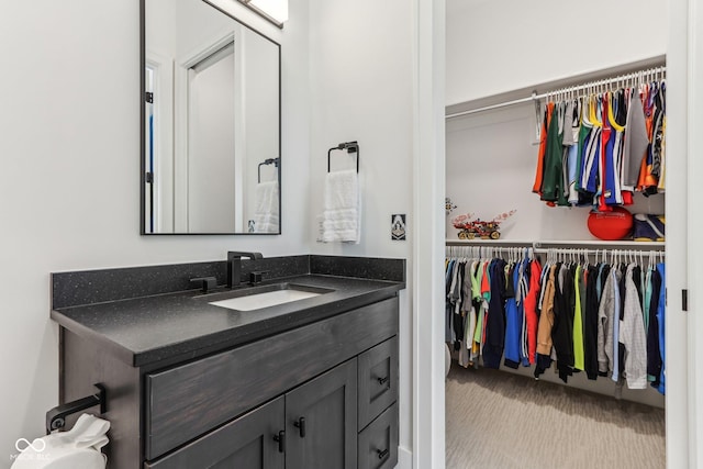 11064 Hamilton Run, Zionsville, IN 46077 - bathroom with a walk in closet and vanity