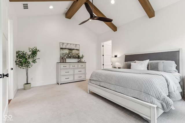 11064 Hamilton Run, Zionsville, IN 46077 - bedroom featuring light colored carpet, recessed lighting, baseboards, and ceiling fan