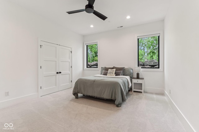 11064 Hamilton Run, Zionsville, IN 46077 - bedroom with multiple windows, light colored carpet, recessed lighting, and baseboards