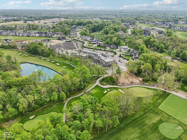 11064 Hamilton Run, Zionsville, IN 46077 - aerial overview of property's location with a large body of water, a local golf course, and nearby suburban area