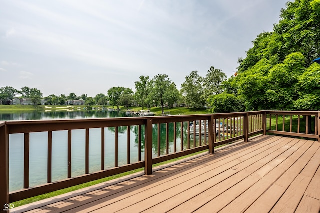 2823 Somerset Bay, Indianapolis, IN 46240 - deck featuring a water view and view of scattered trees
