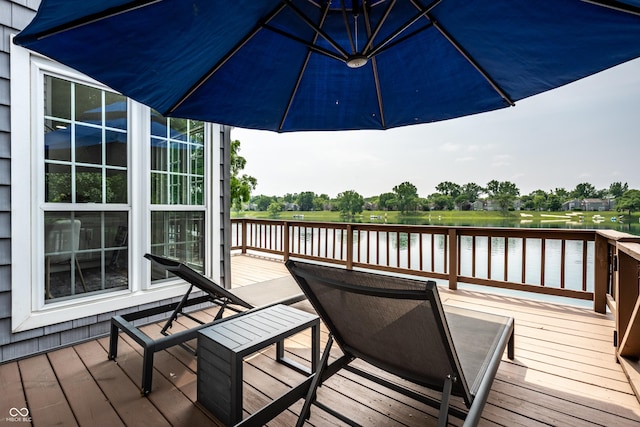 2823 Somerset Bay, Indianapolis, IN 46240 - deck featuring a water view and view of wooded area