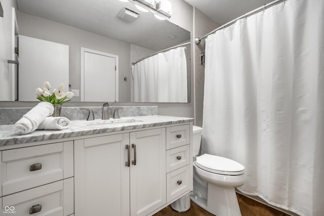 2823 Somerset Bay, Indianapolis, IN 46240 - bathroom with wood finished floors, vanity, and curtained shower