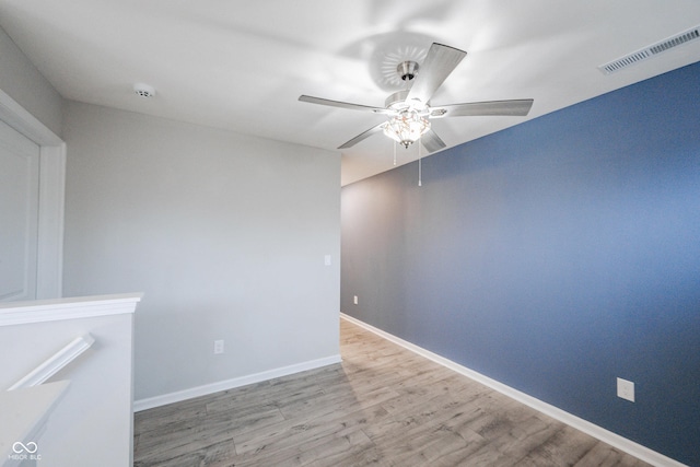 2628 Lamar Dr, Whitestown, IN 46075 - empty room featuring wood finished floors, a ceiling fan, and a smoke detector