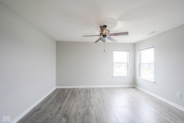 2628 Lamar Dr, Whitestown, IN 46075 - spare room featuring a ceiling fan and wood finished floors