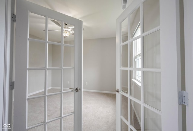 2628 Lamar Dr, Whitestown, IN 46075 - corridor featuring french doors and carpet floors