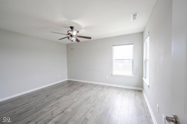 2628 Lamar Dr, Whitestown, IN 46075 - spare room featuring ceiling fan and wood finished floors