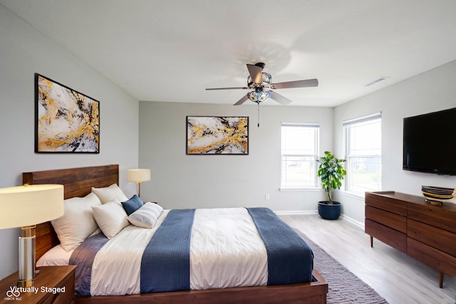 2628 Lamar Dr, Whitestown, IN 46075 - bedroom featuring wood finished floors and ceiling fan
