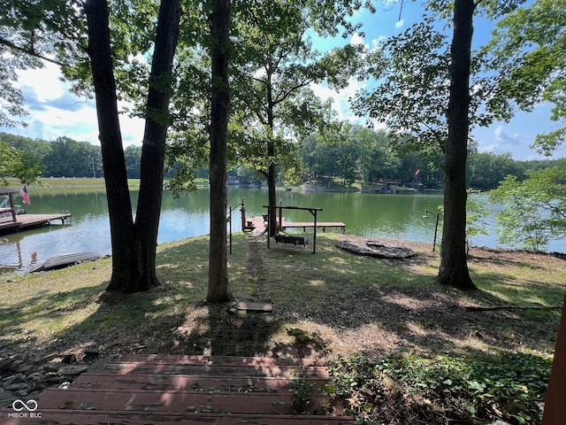 exterior space with a boat dock
