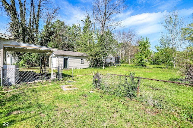 view of yard with fence