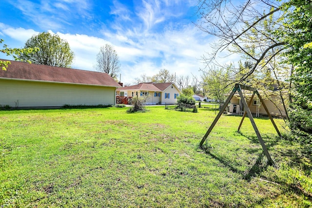 view of yard with a playground