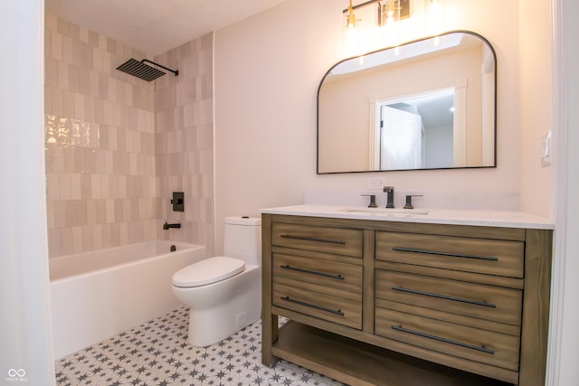 12520 E Stanley Rd, Selma, IN 47383 - full bath featuring vanity, tile patterned floors, bathtub / shower combination, and toilet