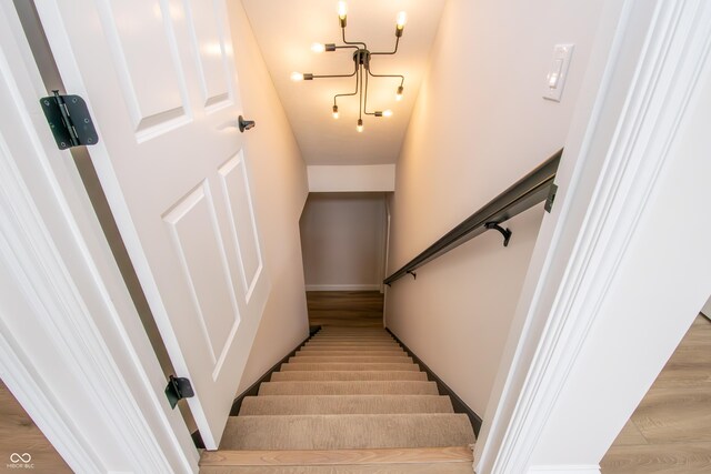 12520 E Stanley Rd, Selma, IN 47383 - stairs with wood finished floors