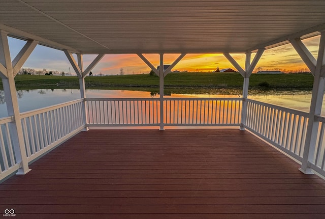 12520 E Stanley Rd, Selma, IN 47383 - deck at dusk with a water view