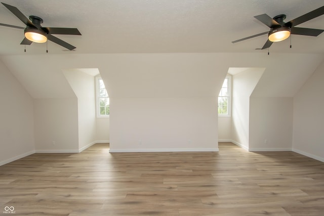 12520 E Stanley Rd, Selma, IN 47383 - additional living space featuring plenty of natural light, baseboards, ceiling fan, and light wood-type flooring