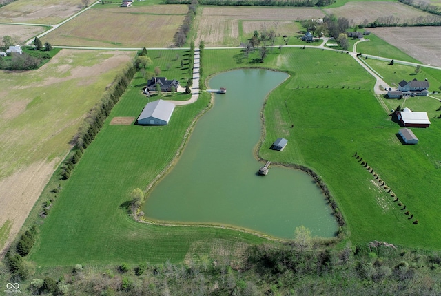 12520 E Stanley Rd, Selma, IN 47383 - birds eye view of property with a water view and a rural view