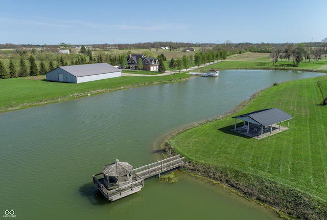 12520 E Stanley Rd, Selma, IN 47383 - drone / aerial view featuring a water view