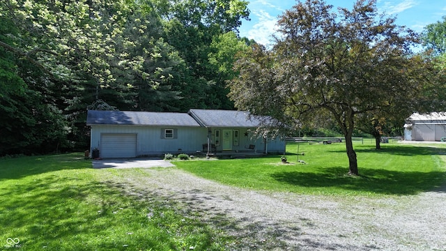 3282 S Conservation Club Rd, Morgantown, IN 46160 - ranch-style home featuring an attached garage, driveway, and a porch