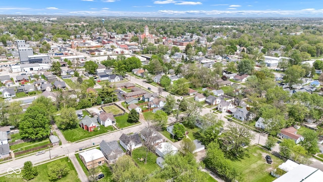 aerial view with a residential view