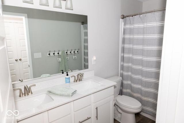 9176 Springbrook Dr, Pendleton, IN 46064 - bathroom featuring toilet and double vanity