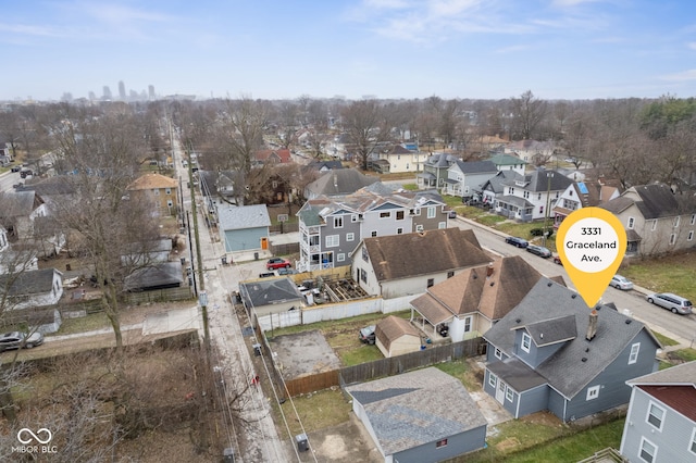bird's eye view with a residential view
