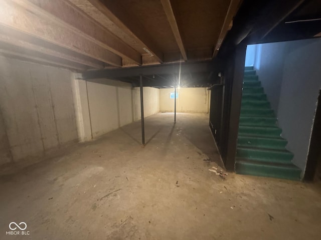 317 Legacy Blvd, Greenwood, IN 46143 - unfinished basement with stairs