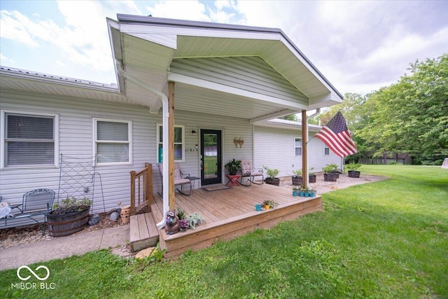 11815 E Pocahontas Dr, Greencastle, IN 46135 - entrance to property with a lawn and a deck