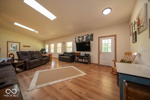 11815 E Pocahontas Dr, Greencastle, IN 46135 - living area featuring wood finished floors and lofted ceiling