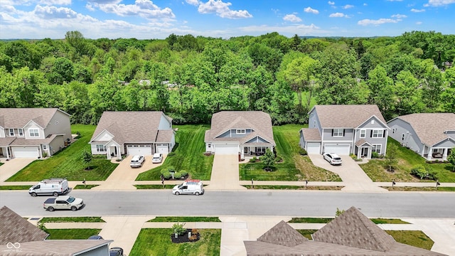 5580 Pintail Ln, Greenwood, IN 46143 - aerial view of residential area with a forest