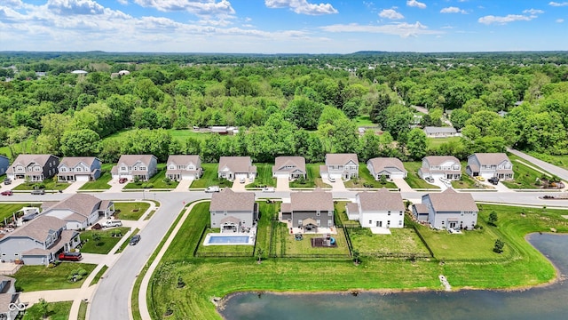 5580 Pintail Ln, Greenwood, IN 46143 - aerial perspective of suburban area with a heavily wooded area and a large body of water