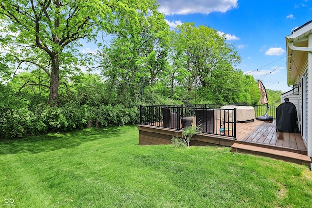 5580 Pintail Ln, Greenwood, IN 46143 - view of grassy yard with a deck