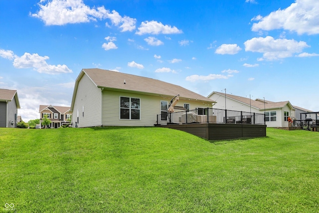 5580 Pintail Ln, Greenwood, IN 46143 - back of property featuring a yard and a deck
