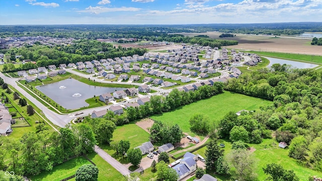 5580 Pintail Ln, Greenwood, IN 46143 - aerial perspective of suburban area with a large body of water