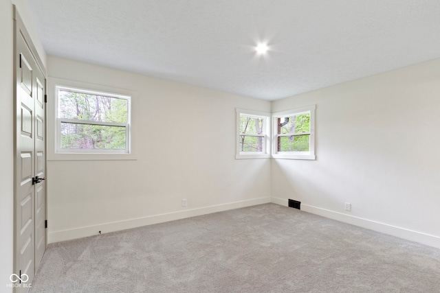 spare room featuring baseboards, plenty of natural light, and carpet