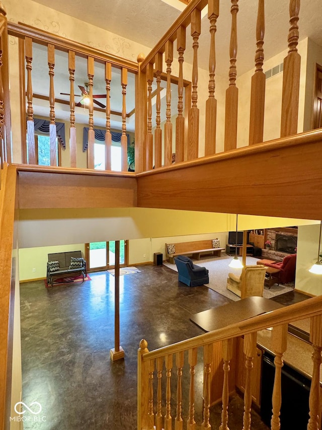 community lobby featuring a high ceiling