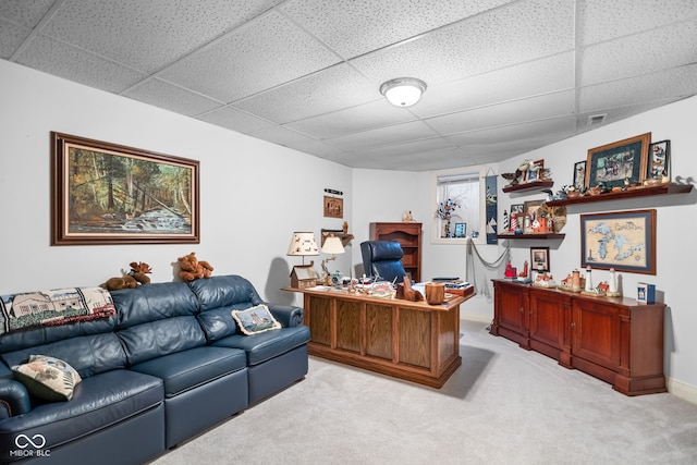 6821 Ripple Creek Dr, Lafayette, IN 47905 - office featuring a drop ceiling and light carpet